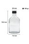 Hermia Tu-200Ccs Juego de Botellas de Vidrio 200 ml, Juego de 3 Piezas, Transparente y Negro